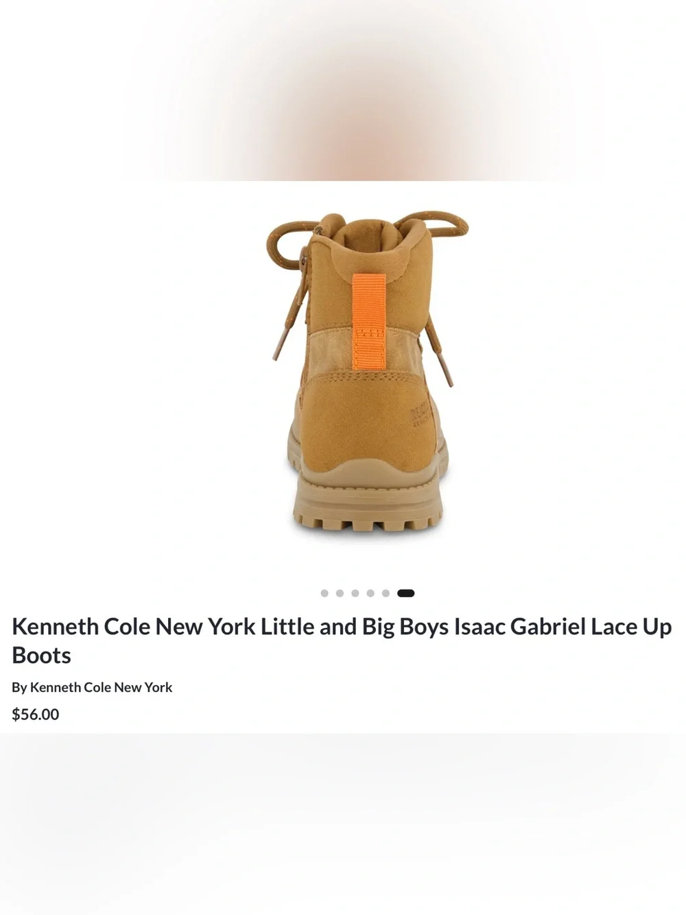 Kenneth Cole Reaction Boys Isaac Gabriel Side Zip Boots Brown Size 12 Little Kid
